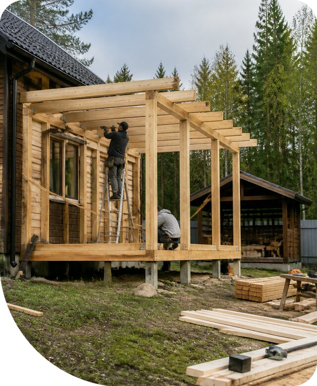 Строительство пристроек и построек на участке в Изобильном