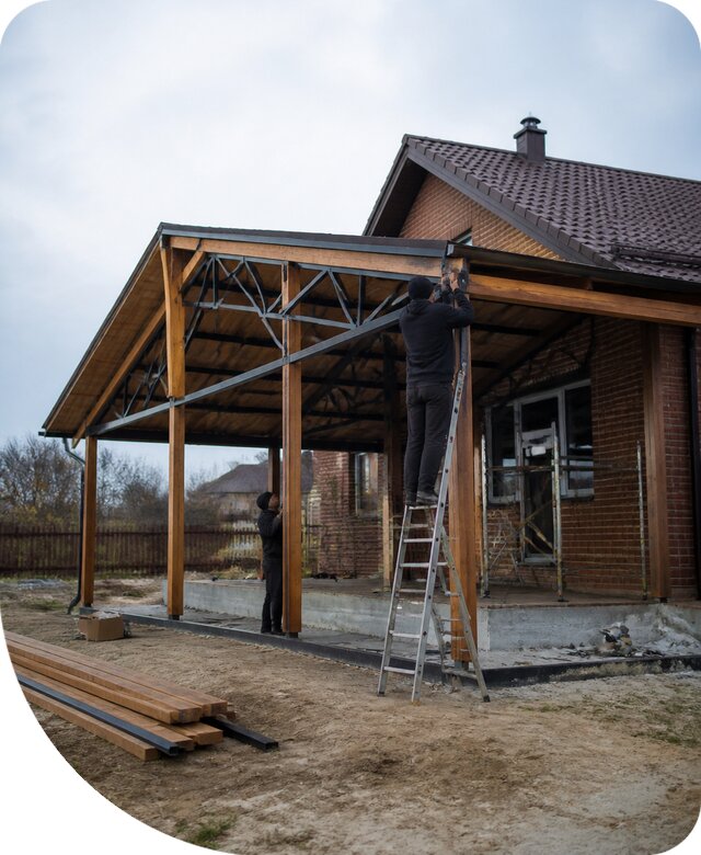 Пристройка навеса к дому и участку в Изобильном под ключ